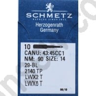Schmetz blindstitch machine needles 29BL,CANU 43 45CC1 LWX6T Size 90.14